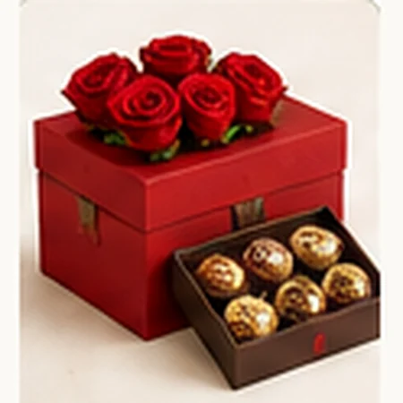 Box Rosas & Chocolates