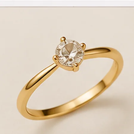 Anel Solitário Ouro 18k