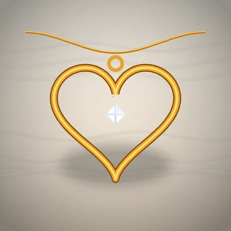 Pingente Coração Ouro 18k
